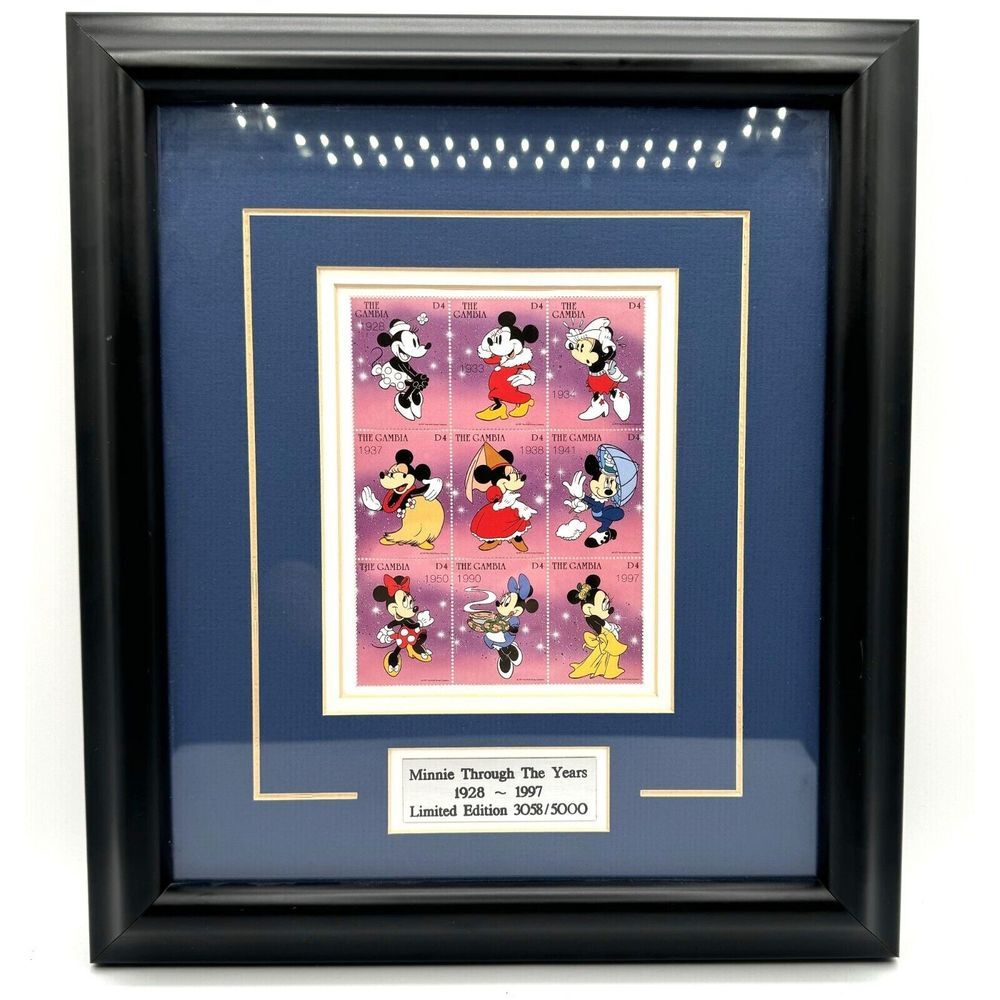 Disney "Minnie Through The Years" Certified Limited Edition 3058/5000 Stamps